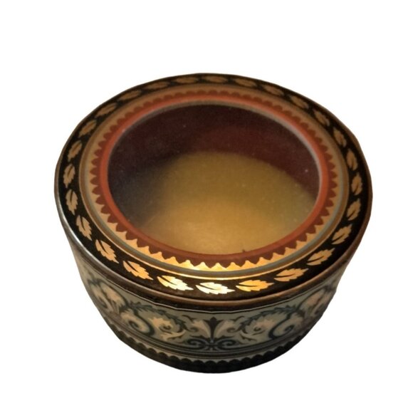 Punch Studio Trinket Gift Box Round Rococo Brown Cardboard Clear Window - Picture 8 of 11